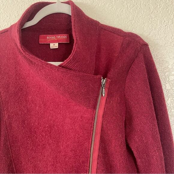 Beyond Threads Chopper Alpaca Moto Zip Cardigan Sweater size M - Picture 6 of 11